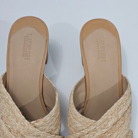 NEW Lauren Ralph Lauren Freddi Sandal Slide Slip On Raffia Size 10 - Picture 9 of 14